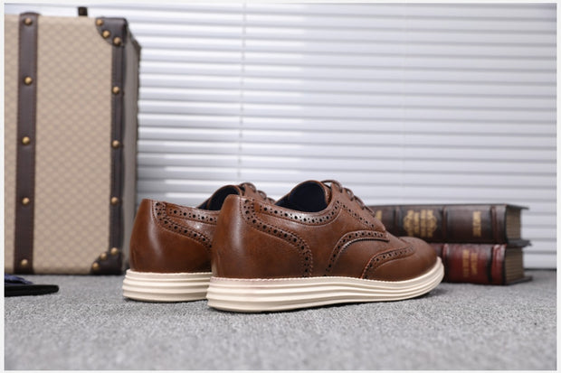 West Louis™ Genuine Leather Brogue Business Style Elegant Shoes