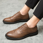 West Louis™ Men Brogue British Casual Leather Dress Shoes