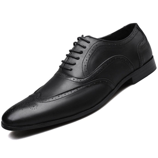 West Louis™ Men Retro Bullock Formal Leather Shoes