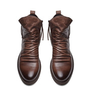 West Louis™ Leather High-Top Tassel Zip PU Leather Boots