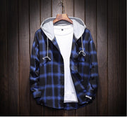 West Louis™ Plaid Casual Hooded Shirt