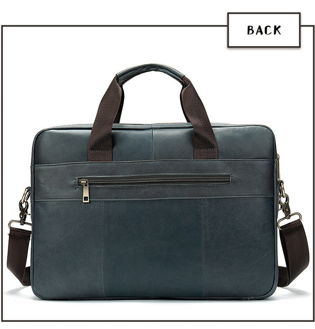 West Louis™ High Quality Luxury Business Leather Briefcase