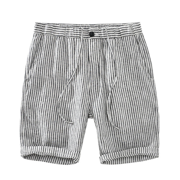 West Louis™ Striped Youth Elasticated Linen Casual Shorts