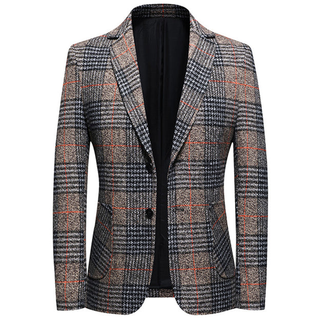 West Louis™ Fashion Plaid Business Suit Jacket Blazer