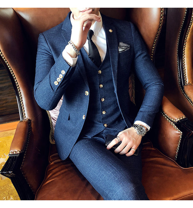 West Louis™ Exclusive Design Business Elegant 3 Piece Suit