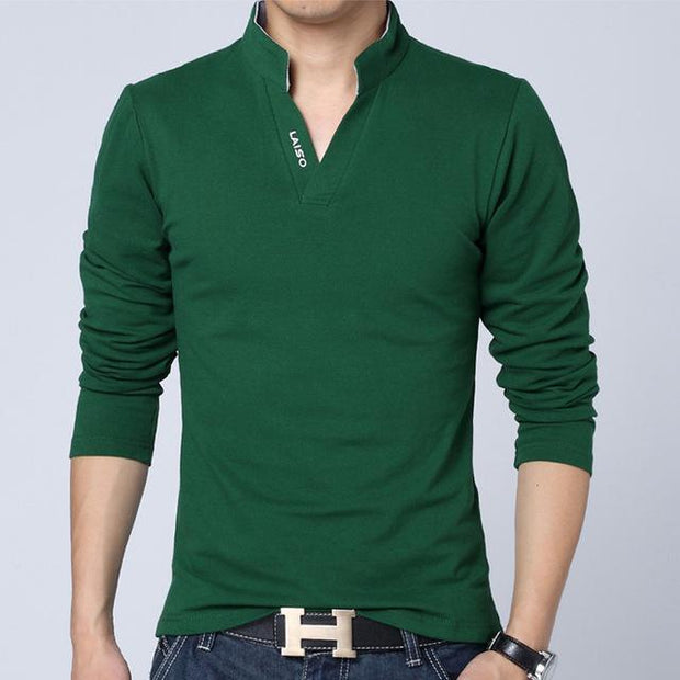 West Louis™ Long Sleeve Slim Fit T Shirt Green / S - West Louis
