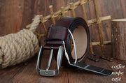 West Louis™ Vintage Style Pin Buckle Cow Genuine Leather Belt Coffee / 100cm - West Louis