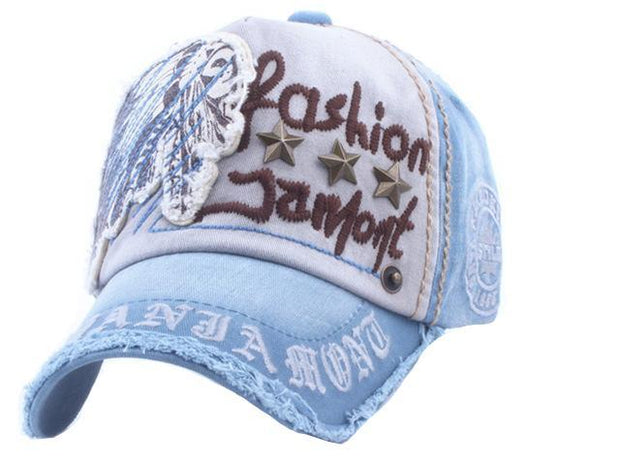 West Louis™ Embroidery Antique Style Baseball Cap Sky Blue - West Louis