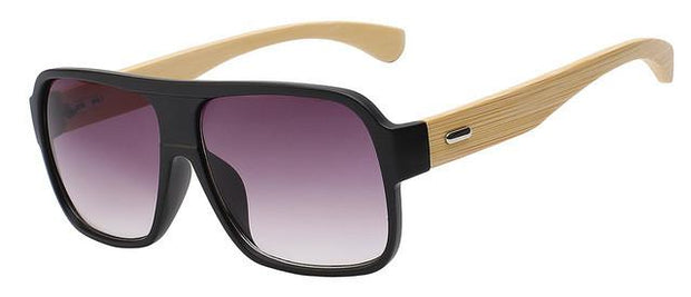 Bamboo Square Sunglasses Black2 - West Louis