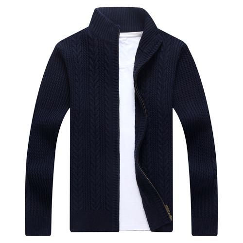 West Louis™ Autumn Whiter Knitwear Zipper Sweater Navy blue / M - West Louis