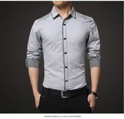 West Louis™ High Quality Men Slim Fit Dress Shirt Gray / M - West Louis