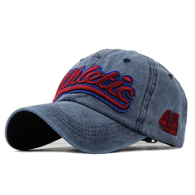 West Louis™ Denim Baseball Snapback Hats Navy - West Louis