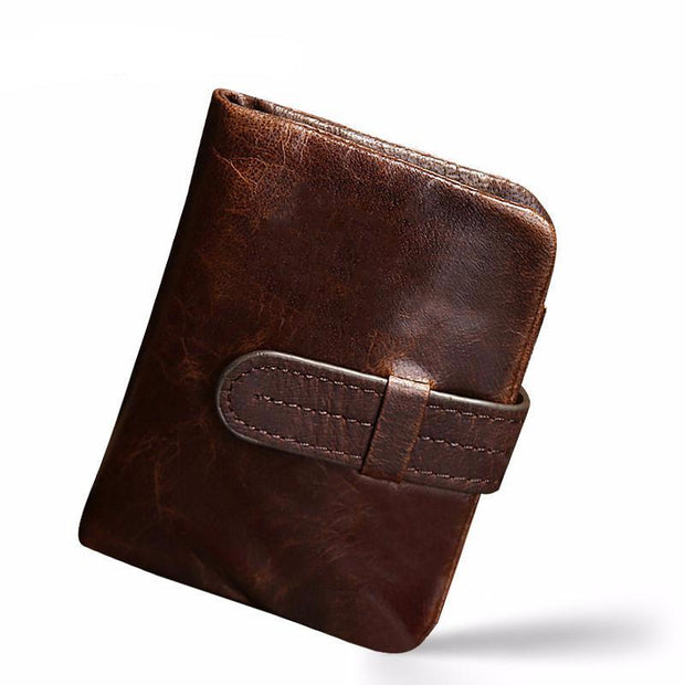 West Louis™ Leather Short Folding Wallet  - West Louis
