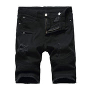 West Louis™ Knee Length Shorts Hombre Black ripped style / 28 - West Louis