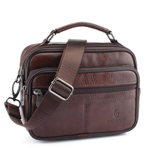 West Louis™ Genuine Cowhide Leather Shoulder Bag Brown2 - West Louis