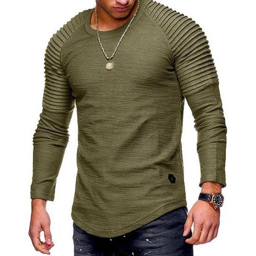 West Louis™ Fold Long Sleeves Hombre T-Shirt Green / M - West Louis
