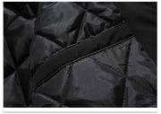 West Louis™ Fur Collar Hooded Black Color Long Parka
