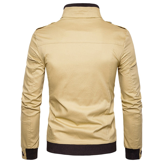 West Louis™ Epaulet Design Pockets Zip Up Jacket