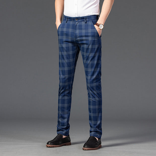 West Louis™ Brand Plaid Business-Men Style Dress Pants