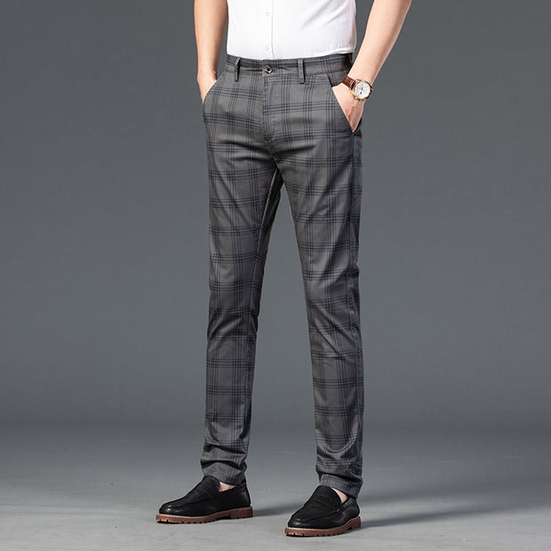 West Louis™ Brand Plaid Business-Men Style Dress Pants
