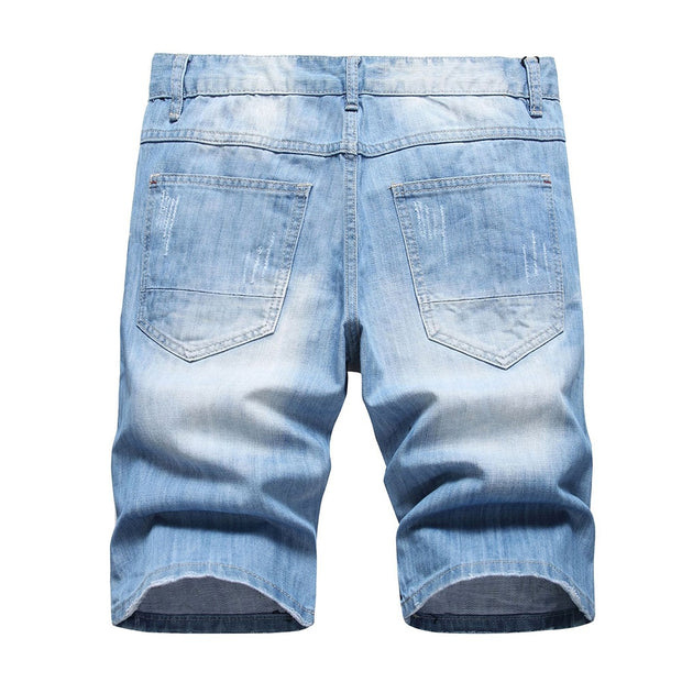 West Louis™ Crystal Patch Star & Holes Jeans Short