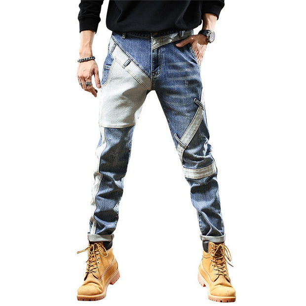 West Louis™ Fashion Pockets Desinger Streetwear Relaxed Jeans