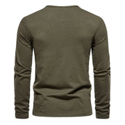 West Louis™ Long Sleeved Henley Collar T-shirts
