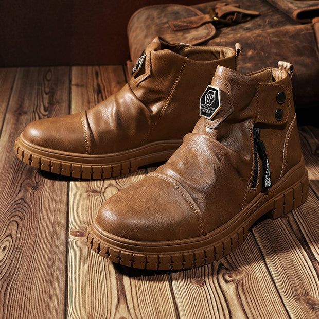 West Louis™ Vintage High Chelsea Motorcycle Rubber Boots