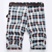 West Louis™ Tartan Stretch Plaid Digital Print Shorts