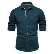 West Louis™ Designer Cotton Twill Button-Up Shirt