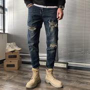 West Louis™ Fashion Straight Hole Beggar Designer Jeans