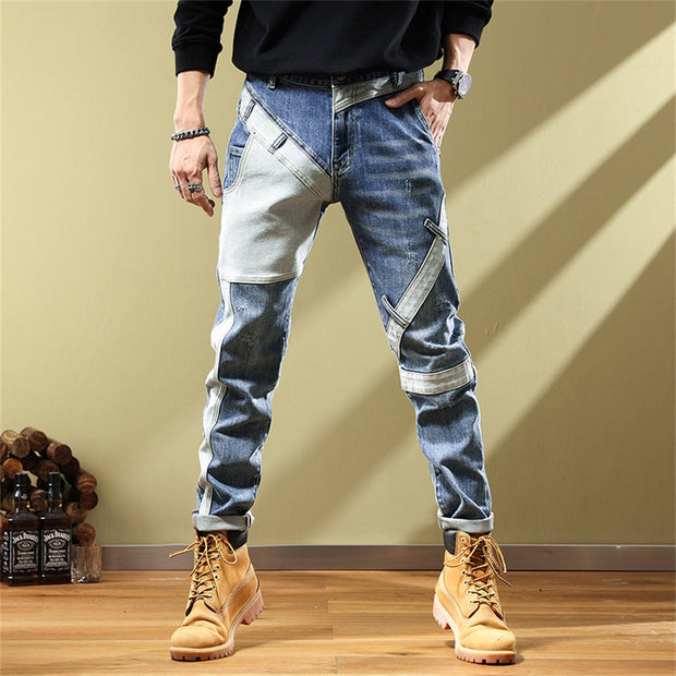 West Louis™ Fashion Pockets Desinger Streetwear Relaxed Jeans