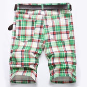 West Louis™ Plaid Print Tartan Stretch Jeans Short