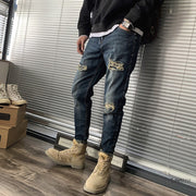 West Louis™ Fashion Straight Hole Beggar Designer Jeans