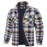 West Louis™ Autumn Cotton Quilted Lined Flannel Shirt Jacket