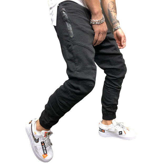 West Louis™ High Street Splicing Multi Pocket Joggers