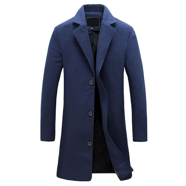 West Louis™ Business-Man Windproof Long Coat Blue / XXXL - West Louis