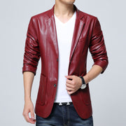 West Louis™ Soft PU Leather Male Blazer