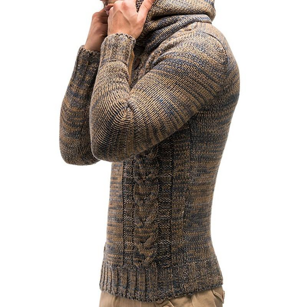 West Louis™ Knitted Turtleneck Top Sweater Hoodie
