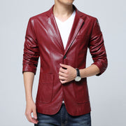 West Louis™ Soft PU Leather Male Blazer