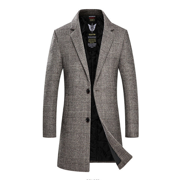 West Louis™ Winter Woolen Plaid Coat