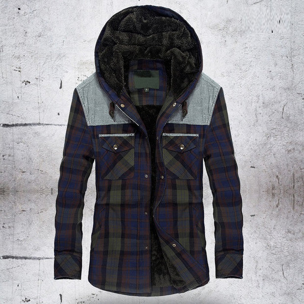 West Louis™ Fleece Pure Cotton Plaid Jacket