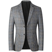 West Louis™ Business Casual Single-Breasted Plaid Blazer