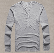 West Louis™ Designer Cotton Vintage Henry T Shirts light grey / S - West Louis
