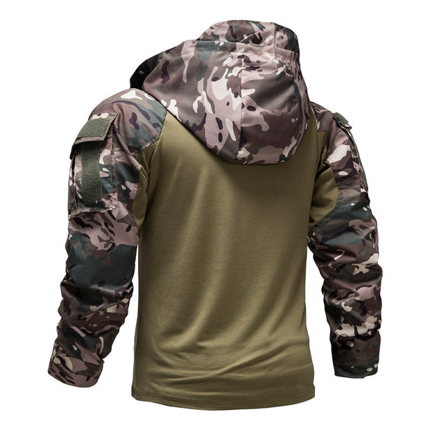 West Louis™ Mens Outdoor Military Camouflage Hooded Shirt