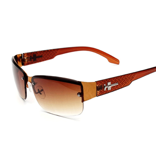West Louis™ Classic Semi-Rimless Square Gradient Mirror Sunglasses