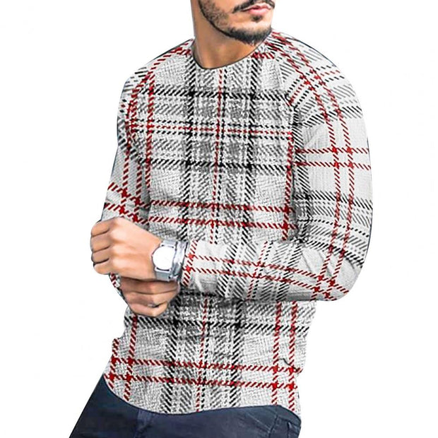 West Louis™ Blend Stripe Plaid Streetwear Pullover