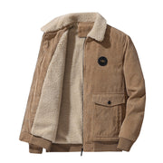 West Louis™ Warm Fur Collar Corduroy Coat