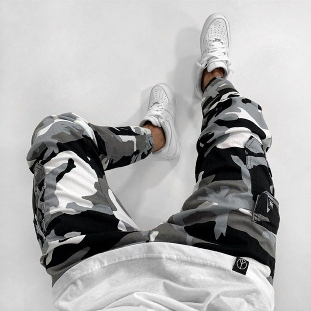 West Louis™ Gray Style Camouflage Cargo  Military Joggers Pants