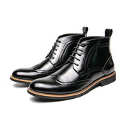 West Louis™ Italian Style Vintage Brogue Leather Ankle Boots